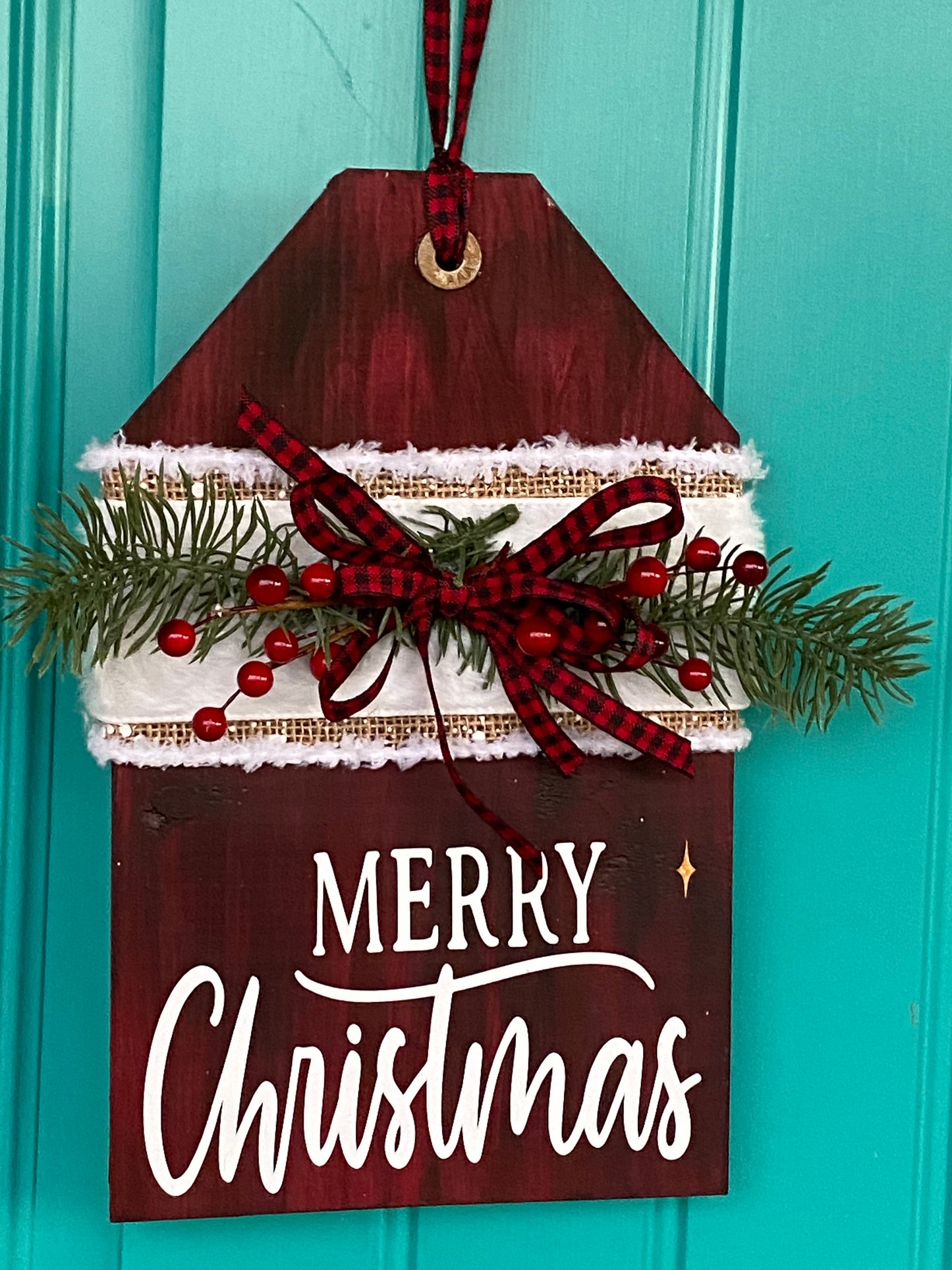 Merry Christmas Wooden Tag